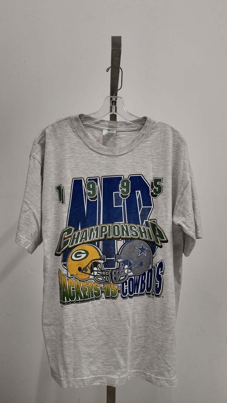 Vintage 1995 NFC Championship T-Shirt – Green Bay Packers vs. Dallas Cowboys (XL